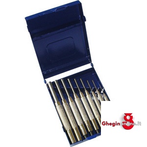 ASSORTIMENTI 9 CACCIASPINE 2934 GN IN CASSETTA METALLICA 2937GCR ASS. CACCIASPINE pin-punch-sets Prod. SCU