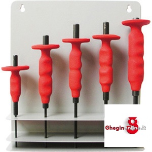 ASSORTIMENTI 5 CACCIASPINE 2935G SU SUPPORTO METALLICO 2937GL ASS. CACCIASPINE pin-punch-sets Prod. SCU