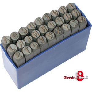 PUNZONI LETTERE TIPO DX; QUALITÀ FINE; 27 PZ. DA A A Z 3029 10 PUNZONI LETTERE ALFAB. marking punch sets Prod. SCU
