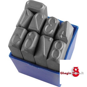 PUNZONI NUMERICI TIPO DX DI GRANDI DIMENSIONI; 9 PZ. DA 0 A 9 3034G 25 PUNZONI NUMERICI marking punch sets Prod. SCU