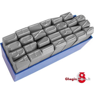 PUNZONI LETTERE TIPO DX DI GRANDI DIMENSIONI; 27 PZ. DA A A Z 3035G 25 PUNZONI LETTERE marking punch sets Prod. SCU