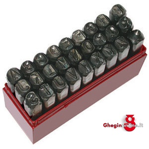 PUNZONI LETTERE TIPO DX; QUALITÀ EXTRA; 27 PZ. DA A A Z 3037G 15 PUNZONI LETTERE ALFAB. marking punch sets Prod. SCU