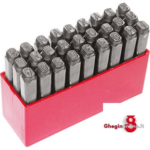 PUNZONI PUNTINATI LETTERE TIPO DX; QUALITÀ EXTRA; 26 PZ. DA A A Z 3041G 12 PUNZONI PUNTINATI LET. marking punch sets Prod. SCU
