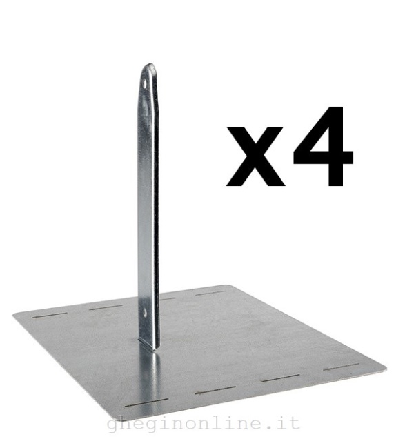Kit altalena Kit altalena New Plast 421 ANCHOR KIT Sistema ancoraggio 4 piastre (ord.min.1.00 unità)