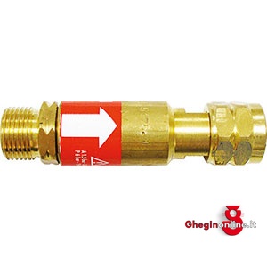 VALVOLE DI SICUREZZA PER GAS ATTACCHI MASCHIO/FEMMINA G 3/8 3246GM VALVOLE SIC.xGAS valves for oxygen-acetylene and propane Prod. SCU