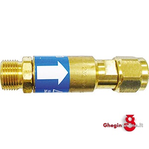 VALVOLE DI SICUREZZA PER OSSIGENO ATTACCHI MASCHIO/FEMMINA G 3/8 3246GMA VALVOLE SIC.xOSSIGENO valves for oxygen-acetylene and propane Prod. SCU