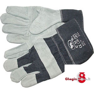 GUANTI DI PROTEZIONE PALMO PEZZAME DI PELLE CROSTA E MANICHETTA 3398R GUANTI DI PROTEZIONE gloves Prod. SCU