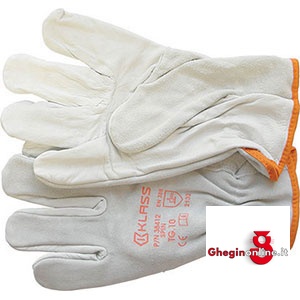 GUANTI DI PROTEZIONE IN PELLE FIORE E DORSO CROSTA, ELASTICO STRINGIPOLSO E BORDATURA 3398R 7 GUANTI DI PROTEZIONE gloves Prod. SCU