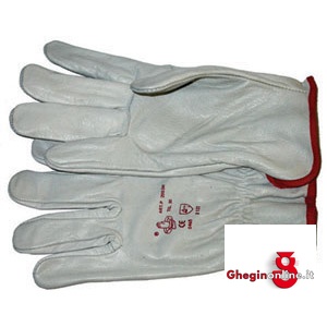 GUANTI DI PROTEZIONE IN PELLE FIORE, ELASTICO STRINGIPOLSO E BORDATURA 3398R 8 GUANTI DI PROTEZIONE gloves Prod. SCU