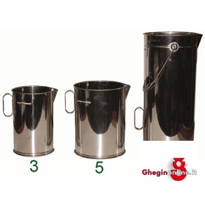 CONTENITORI INOX PER MISURE E TRAVASI DI LIQUIDI CON BECCO 3405M 10 CONT.x MISURE/TRAV.LIQ inox measuring buckets Prod. SCU