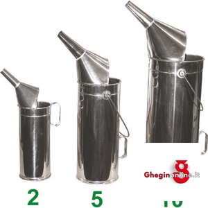 CONTENITORI INOX PER MISURE E TRAVASI DI LIQUIDI A IMBUTO 3405P 10 CONT.x MISURE/TRAV.LIQ inox measuring buckets Prod. SCU