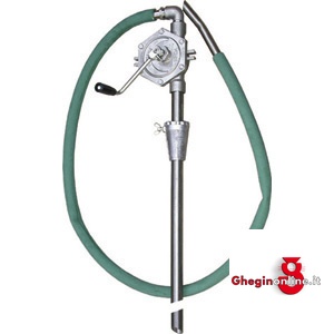 POMPE PER TRAVASO A FLUSSO CONTINUO IN ACCIAIO INOX AISI 316; TIPO A POMPA ROTATIVA CON MOVIMENTO A MANOVELLA 3427P POMPE TRAVASO FL.CONT. lever action pumps Prod. SCU