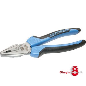 PINZE UNIVERSALI TESTA CROMATA IMPUGNATURE ISOLATE IN MATERIALE BICOMPONENTE 345G 200 PINZE UNIVERSALI combination pliers Orig. Gedore