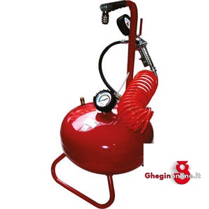 APPARECCHI GONFIAGGIO E CONTROLLO GOMME CON SERBATOIO A PRESSIONE DARIA 3461 APP.DI GONFIAGGIO portable floor-tyre inflator-tester with air tank and suspension device Prod. SCU