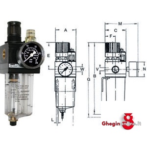 GRUPPI MONOBLOCCO FILTRO-RIDUTTORE-LUBRIFICATORE CON SVUOTAMENTO MANUALE 3463GA 1 GRUPPI F-R-L 'EWOBLOC' Combibloc-combination air treatment units Orig. Ewo