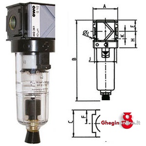 FILTRI PER ARIA COMPRESSA VARIOBLOC CON SVUOTAMENTO AUTOMATICO, BICCHIERE IN POLICARBONATO TRASPARENTE 3463GSPA 1 FILTRI A.C. VARIOBLOC air filters Orig. Ewo