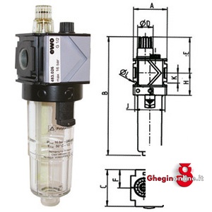 LUBRIFICATORI PER ARIA COMPRESSA VARIOBLOC BICCHIERE IN POLICARBONATO TRASPARENTE 3463GVP 1 LUBRIF. A.C. VARIOBLOC lubricators Orig. Ewo
