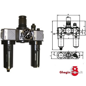 GRUPPI FILTRO-RIDUTTORE-LUBRIFICATORE VARIOBLOC CON SVUOTAMENTO MANUALE 3464GC 1 GRUPPI F-R-L VARIOBLOC air treatment units Orig. Ewo