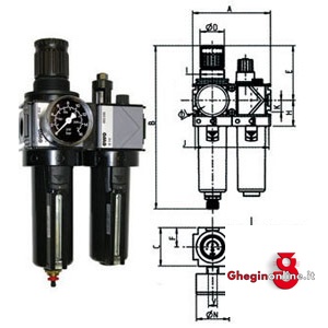 GRUPPI FILTRO-RIDUTTORE-LUBRIFICATORE VARIOBLOC CON SVUOTAMENTO AUTOMATICO 3464GFA 1 GRUP. F-R-L VARIOBLOC air treatment units Orig. Ewo