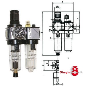 GRUPPI FILTRO-RIDUTTORE-LUBRIFICATORE VARIOBLOC CON SVUOTAMENTO AUTOMATICO BICCHIERI IN POLICARBONATO TRASPARENTE 3464GFPA 1 GRUP. F-R-L VARIOBLOC air treatment units Orig. Ewo