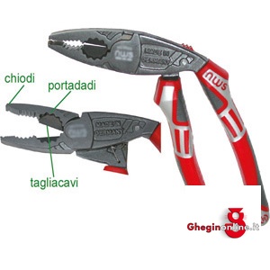 PINZE UNIVERSALI MULTIUSO TESTA INCLINATA - IMPUGNATURE ISOLATE IN MATERIALE BICOMPONENTE 346G 200 PINZE UNIVERSALI combination pliers Prod. SCU