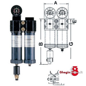 GRUPPI FILTRO AD 2 UNITÀ FILTRO AL SILICATO DI BORO + FILTRO AL CARBONE ATTIVO EWOBLOC 3473GF 1 GR.FILTRO AD 2 UNITA' spare parts for big air treatment units filtersystem V-M-A Orig. Ewo