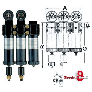 GRUPPI FILTRO AD 3 UNITÀ EWOBLOC 3473GL 1 GR.FILTRO AD 3 UNITA' spare parts for big air treatment units filtersystem V-M-A Orig. Ewo
