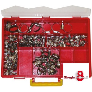 FASCETTE STRINGITUBI A VITE IN ASSORTIMENTO 20 PZ. 3474PA ASSORT.100 FASCETTE hose clamps in sets Prod. SCU