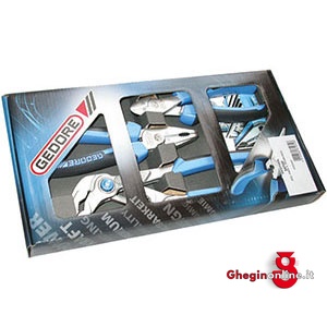ASSORTIMENTI 3 PINZE,PINZE REGOLABILI E TRONCHESE CROMATI 347GF ASS. PINZE E TRONCHESI pliers and cutters sets Orig. Gedore