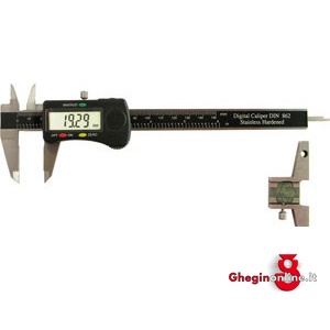 CALIBRI ELETTRONICI DIGITALI LETTURA 0,01 MM/0,0005 SENZA ROTELLA DI AZIONAMENTO CON STAFFA PER MISURE DI PROFONDITÀ 3747VB CALIBRI ELET.DIGITALI electronic-digit-calipers with bridges for depth measuring Orig. MIB