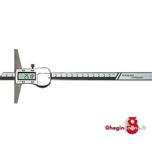 CALIBRI DI PROFONDITÀ ELETTRONICI DIGITALI TIPO CON ASTA MISURAZIONE RASTREMATA E FUNZIONE HOLD 3748R 300 CALIBRI DI PROF.DIGIT. electronic digit depth gauges stainless steel with dial Orig. MIB
