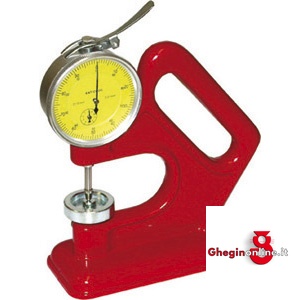 SPESSIMETRI A QUADRANTE DIVISIONE 1/100 MM, CON LEVETTA SENSITIVA E RITORNO AUTOMATICO 3958 SPESSIMETRI A QUADR. thickness measuring instruments Prod. SCU - Orig. Käfer