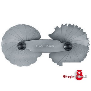 RAGGIMETRI CON 34 LAME PER RAGGI DA 1 A 7 IN ACCIAIO INOX 3973GE RAGGIMETRI precision radius gauges Prod. SCU