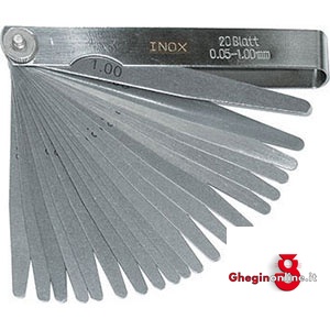 SPESSIMETRI CON 20 LAME A PROFILO CONICO; IN ACCIAIO INOX 3992GP SPESSIMETRI feeler gauges Orig. MIB