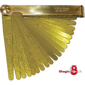 SPESSIMETRI CON 20 LAME A PROFILO CONICO; IN OTTONE AMAGNETICO 3992GT SPESSIMETRI feeler gauges Orig. MIB