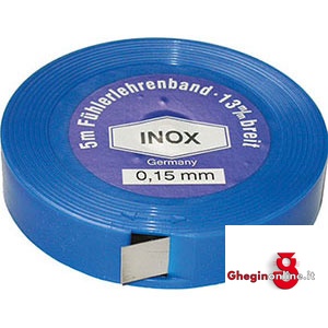 SPESSIMETRI CALIBRATI DI PRECISIONE A NASTRO IN ACCIAIO INOX 3995GL 1.00 NASTRI INOX (cf.5mt.) thickness-gauges bands Orig. MIB
