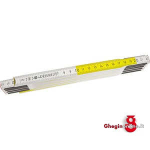 DOPPIMETRI IN LEGNO VERNICIATI GIALLO-BIANCO A DECIMETRI ALTERNATI; INCISIONE MOLTO NITIDA 4122 DOPPIMETRI IN LEGNO wooden folding rules Prod. SCU