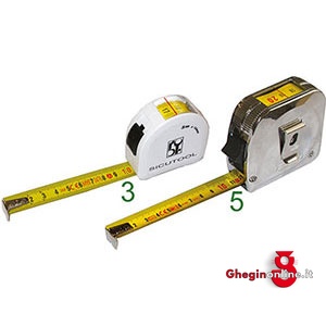 FLESSOMETRI PER INTERNI ED ESTERNI TIPO CON FINESTRA PER LETTURA DIRETTA DELLE MISURE INTERNE 4141C 5 FLESSOMETRI measuring tapes Prod. SCU