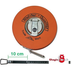 ROTELLE METRICHE NASTRO ACCIAIO BRUNITO LARGH. MM 13; DIVISIONE IN MM 4149GA 50 ROTELLE METRICHE steeI measuring tapes Orig. Richter