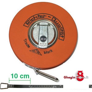 ROTELLE METRICHE NASTRO ACCIAIO INOX LARGH. MM 13; DIVISIONE IN CM 4150GF 50 ROTELLE METRICHE steeI measuring tapes Orig. Richter