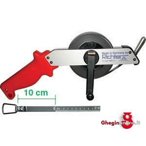 ROTELLE METRICHE NASTRO ACCIAIO TIPO CON IMPUGNATURA 4153GB 50 ROTELLE METRICHE steeI measuring tapes Orig. Richter