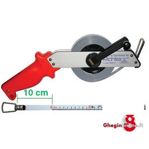 ROTELLE METRICHE NASTRO ACCIAIO SMALTATO BIANCO TIPO CON IMPUGNATURA 4153GC 50 ROTELLE METRICHE steeI measuring tapes Orig. Richter