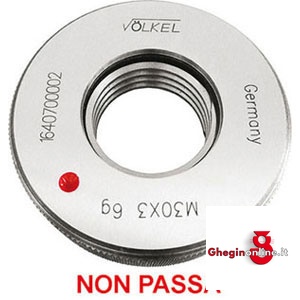 CALIBRI AD ANELLO PER FILETTATURE -PASSA -MF ALTA PRECISIONE 4350GSH 24 2 CAL.ANEL.FIL.NON PASSA thread ring gauges Orig. Völkel