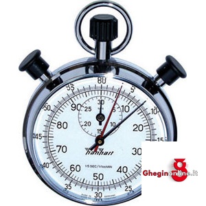 OROLOGI CONTATEMPO CASSA: IN ACCIAIO INOSSIDABILE; DIVISIONE: 1/5 DI SECONDO E 1/100 DI MINUTO 4384GA OROLOGI CONTATEMPO addition timers Prod. SCU - Orig. Hanhart