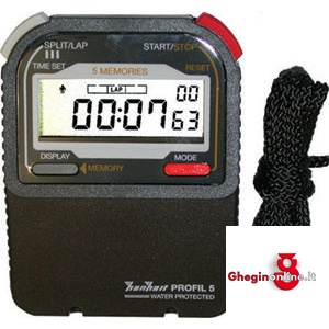 OROLOGI CONTATEMPO ELETTRONICI DIGITALI CON DISPLAY A 7 CIFRE PER LETTURE A 1/100 DI SEC 4386G OROLOGI CONTATEMPO E-D quartz controlled led stopwatches Prod. SCU - Orig. Hanhart
