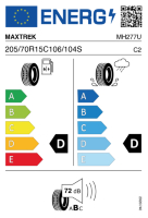 Pneumatici Furgone o Autocarro Estivi MAXTREK MK700 205/70 R15 106S - immagine 2