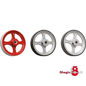 RUOTE PER CONTAMETRI FASCIA CON GOMMA LISCIA; PER ART. 4445 GA - GB 4452GT RUOTE X CONTAMETRI wheels for meter-counters Prod. SCU