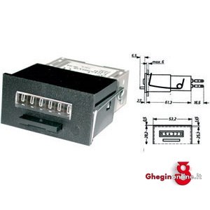CONTAIMPULSI A DISTANZA TIPO DA INCASSARE,CON FISSAGGIO A MOLLA; PER CORRENTE ALTERNATA 230 V 4454GE CONTAIMPULSI A DIST. impulse-counters Prod. SCU - Orig. IVO