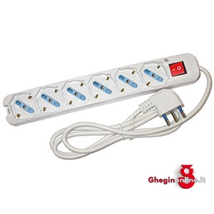 PRESE MULTIPLE TIPO A CIABATTA COLORE BIANCO 4473G 9L PRESE MULTIPLE - 6 power sockets Prod. SCU