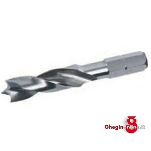 PUNTE PER LEGNI CON ATTACCO ESAGONALE 1/4 DIN 3126 - C 6,3 4525GA 10 PUNTE x LEGNI drills with center point and hexagon shank Orig. Völkel
